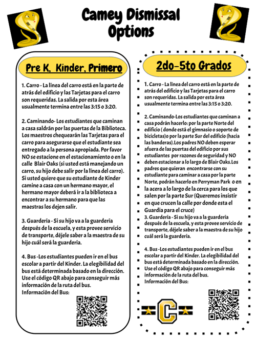Dismissal Options-Spanish